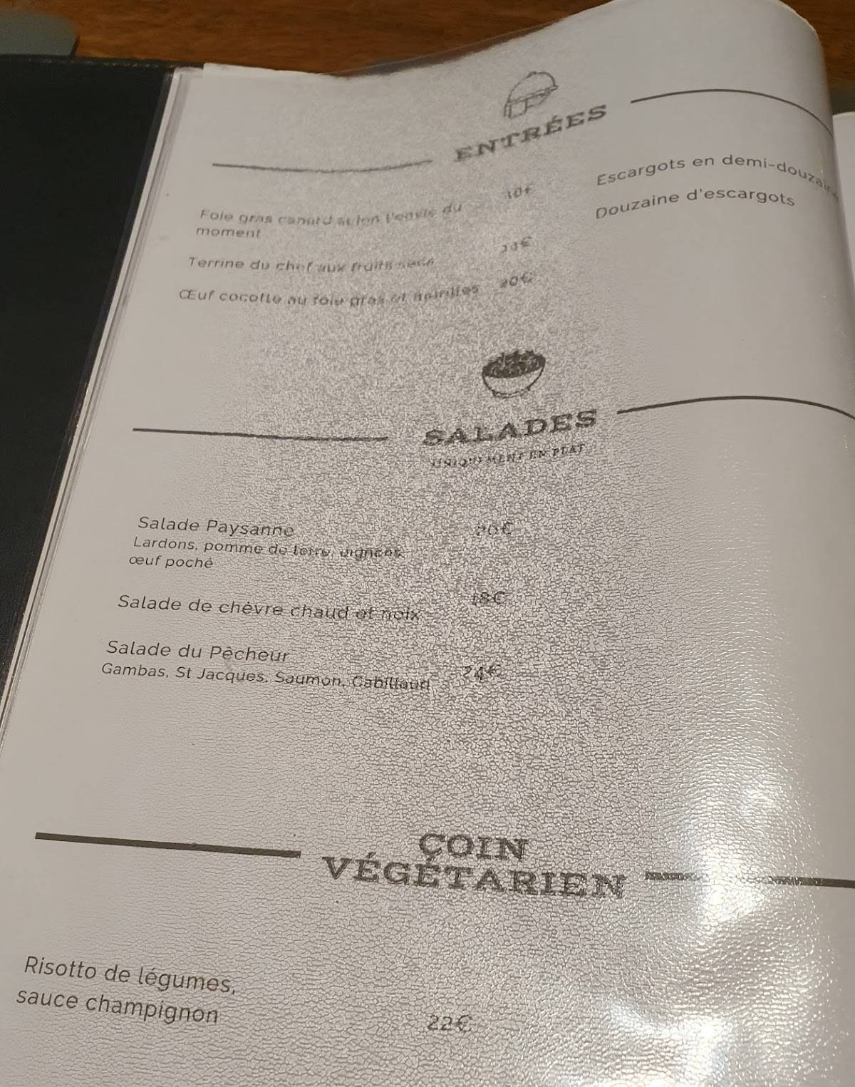 Menu de Le Toqué
