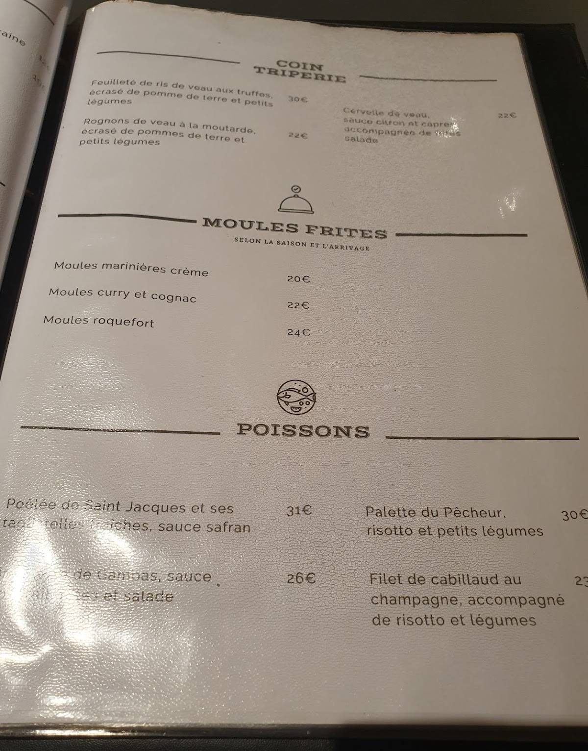 Menu de Le Toqué