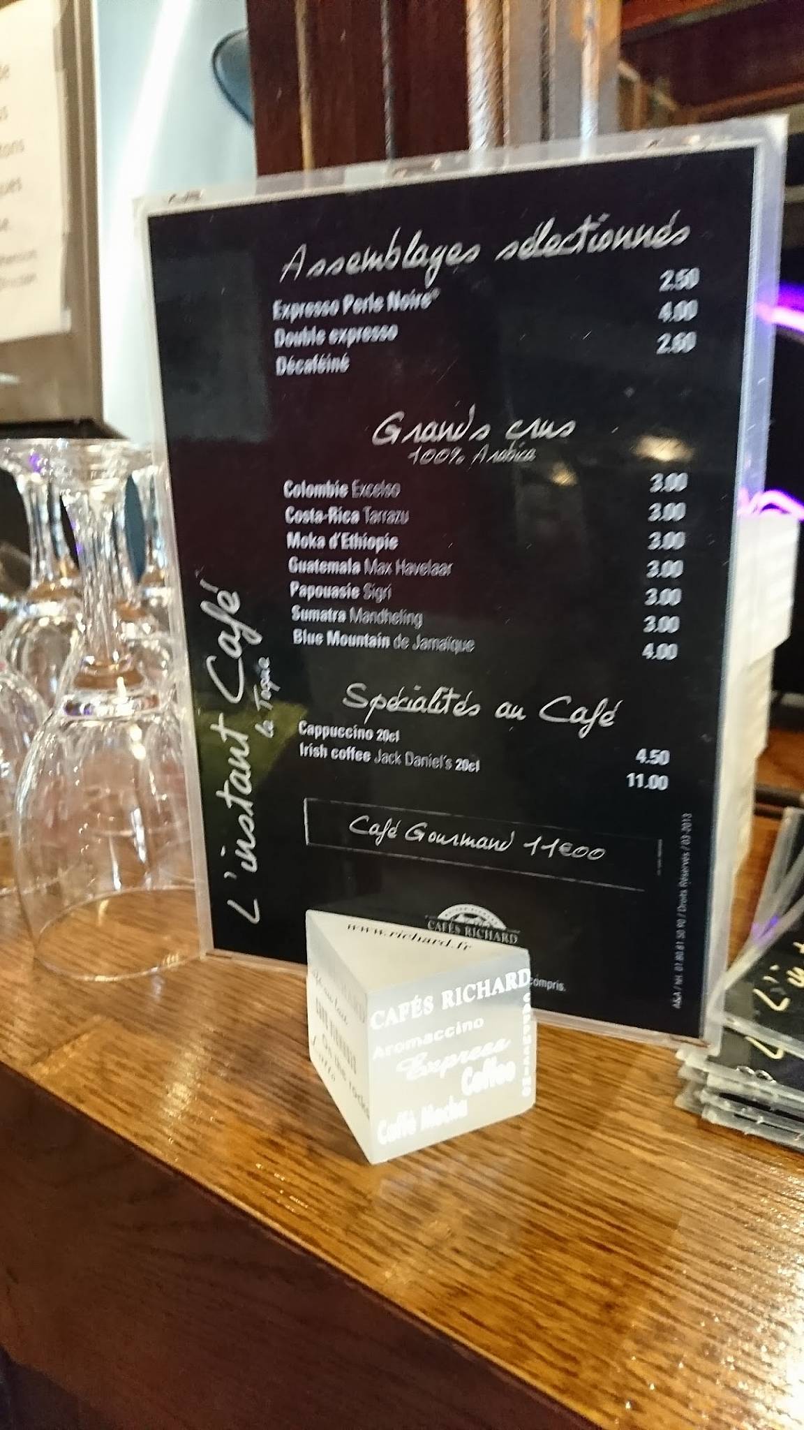 Menu de Le Toqué