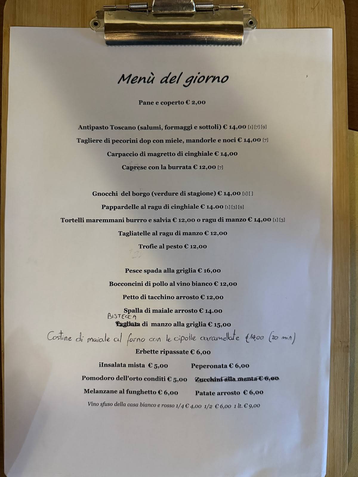 Menu di Le due Cecche 
