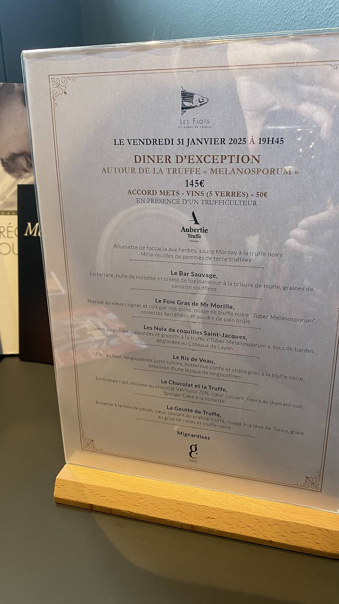 Menu de Restaurant Les Flots