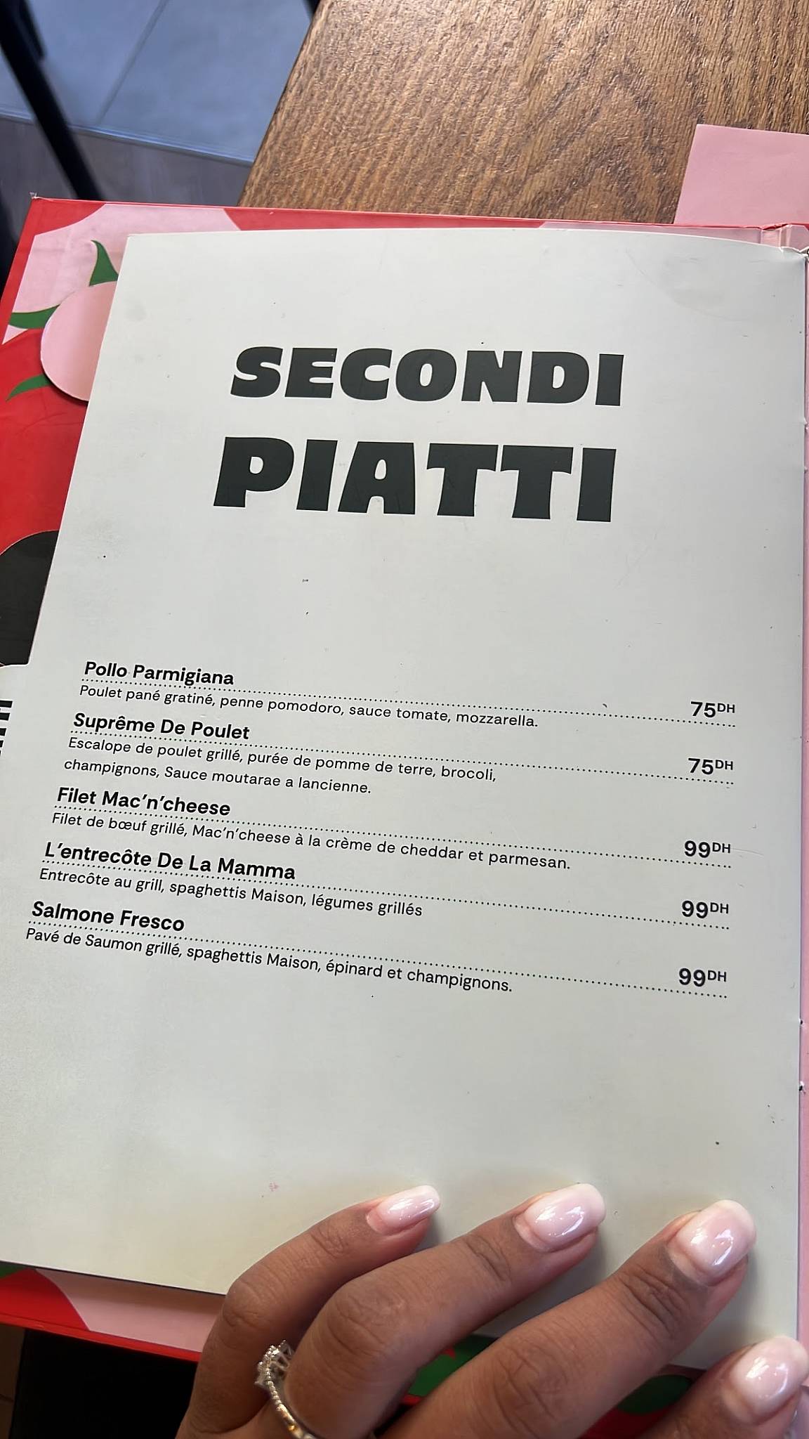 Menu de Little Mamma