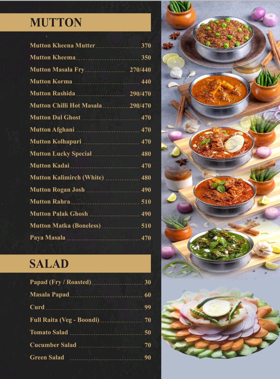 Lucky Biryani menu