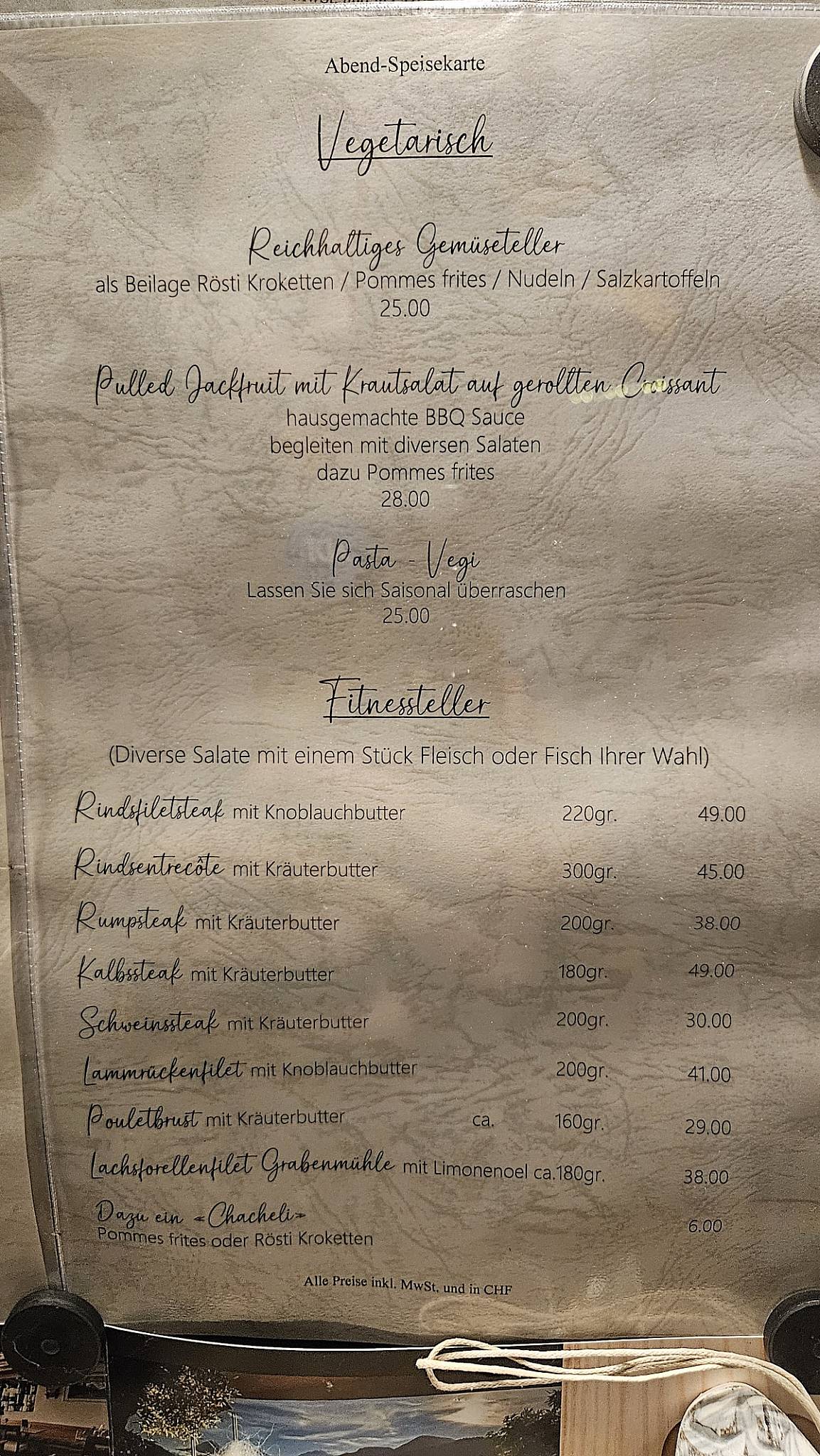 Menu di Restaurant Luegibruggli 