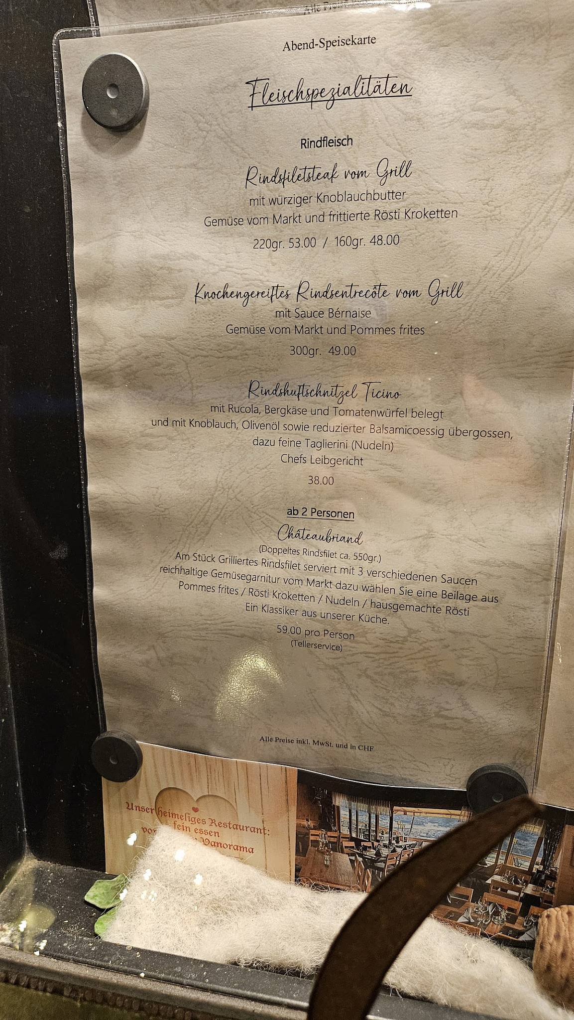 Menu di Restaurant Luegibruggli 