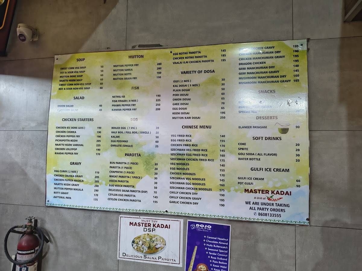 MASTER KADAI menu