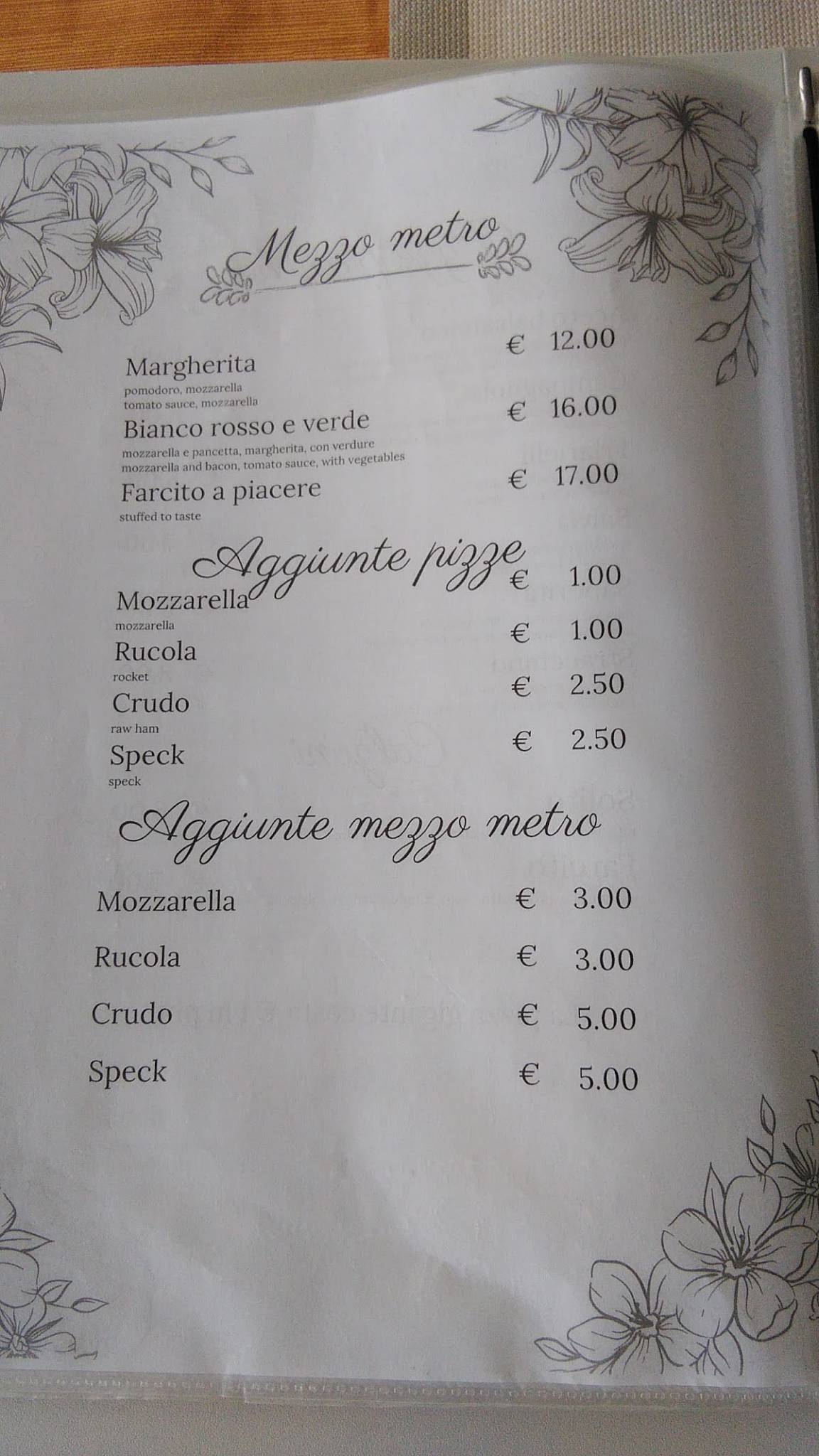 Menu di Mo Pizza di Biscaglia Mattia 