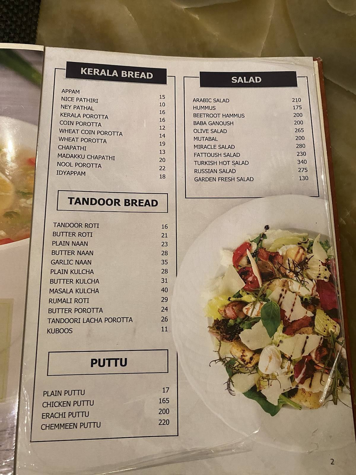 MRA Bakery & Restaurant Kozhikode menu