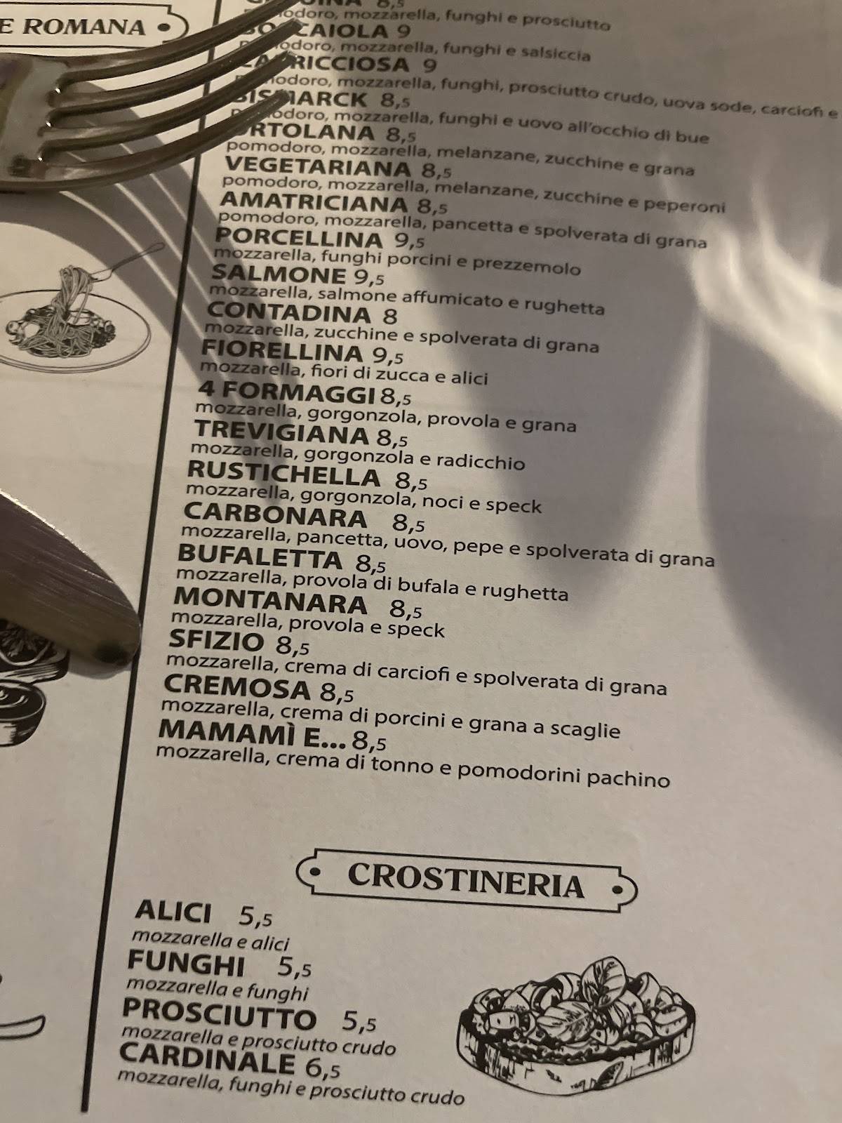 Menu di Mamamì Magliana 