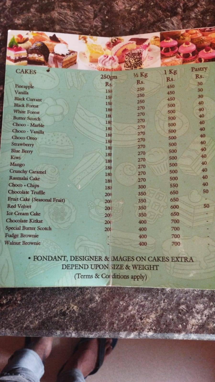 Mamu's Bakery And Cafe menu