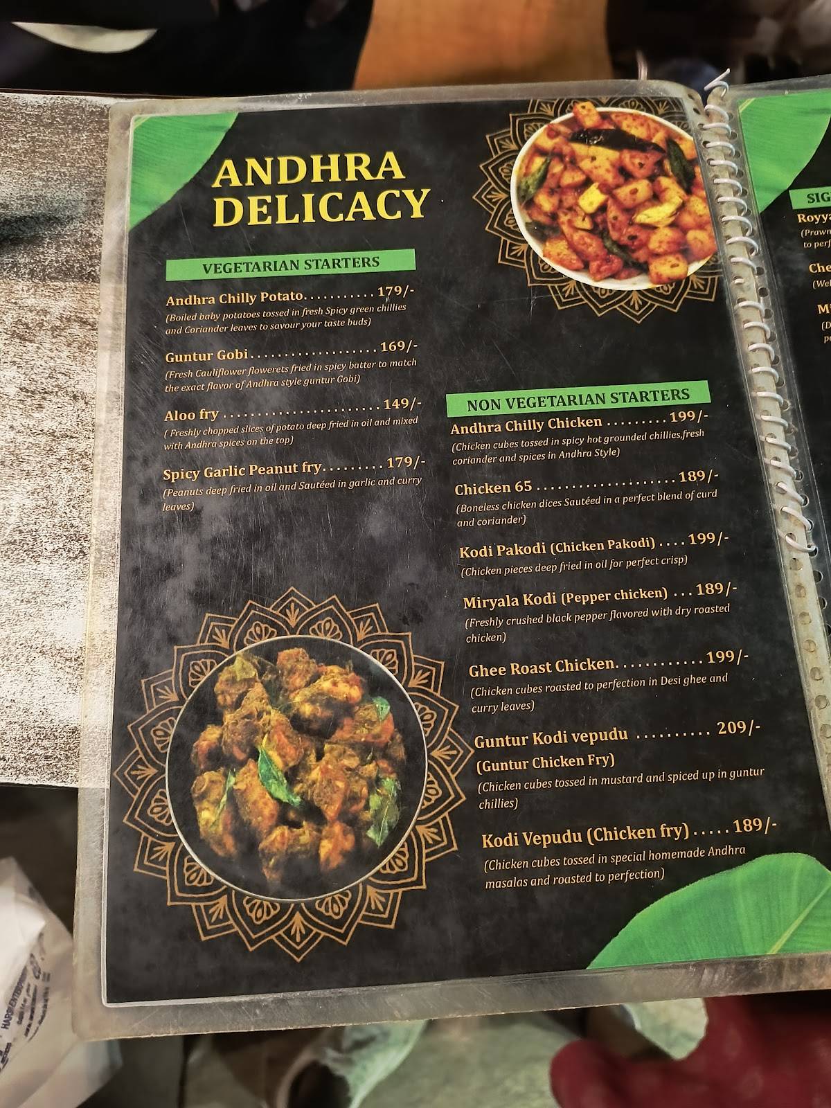 Mana Andhra ruchullu- Authentic Telugu food menu