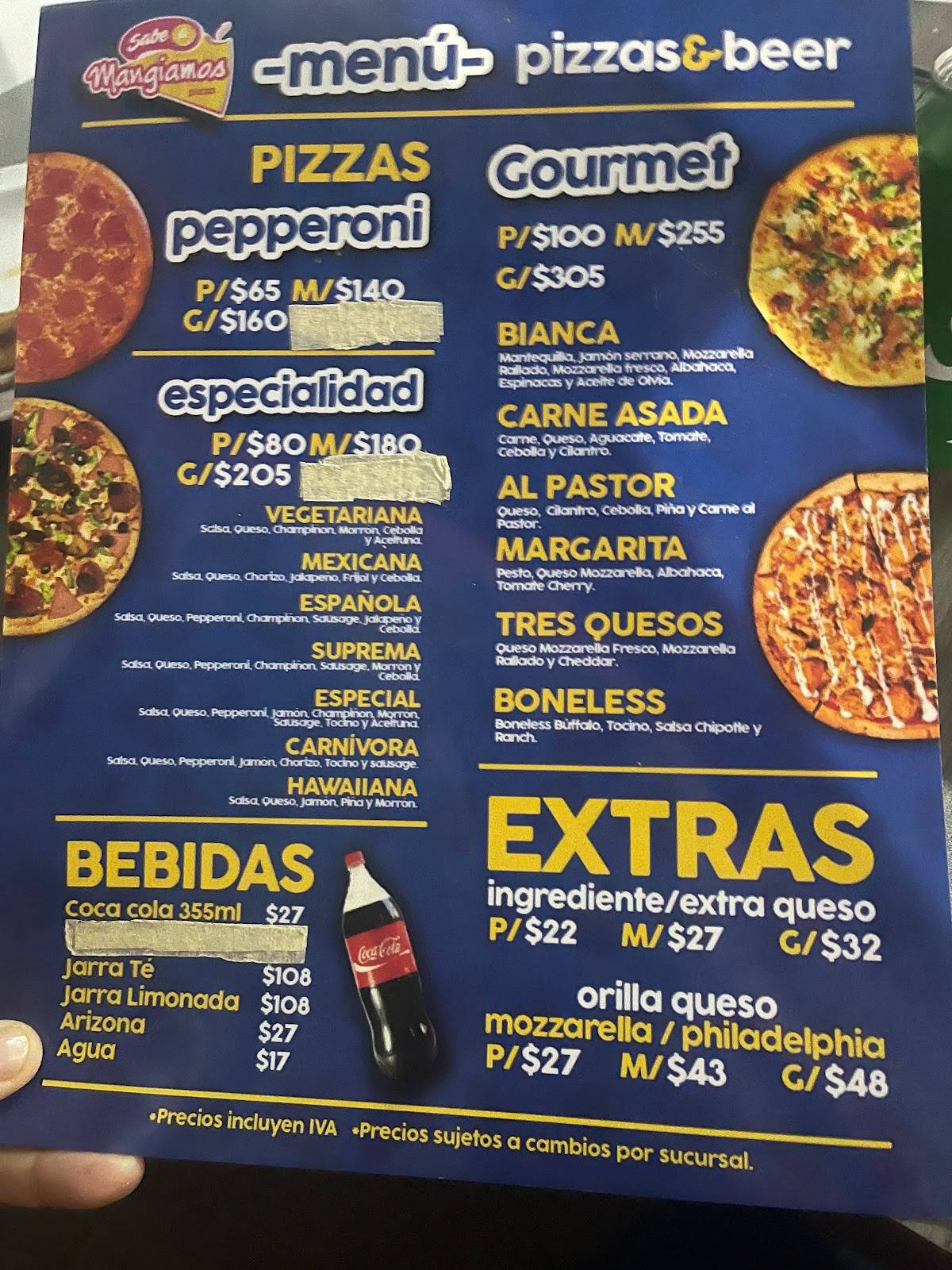 Menu at Mangiamos Pizza Las Hadas restaurant, Mexicali