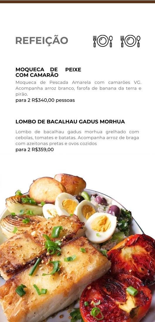 Mar Mineiro Restaurante - Macacos cardápio