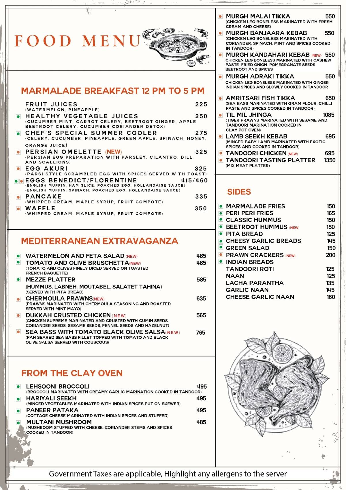 Menu at Marmalade Kitchen & Bar, Bengaluru