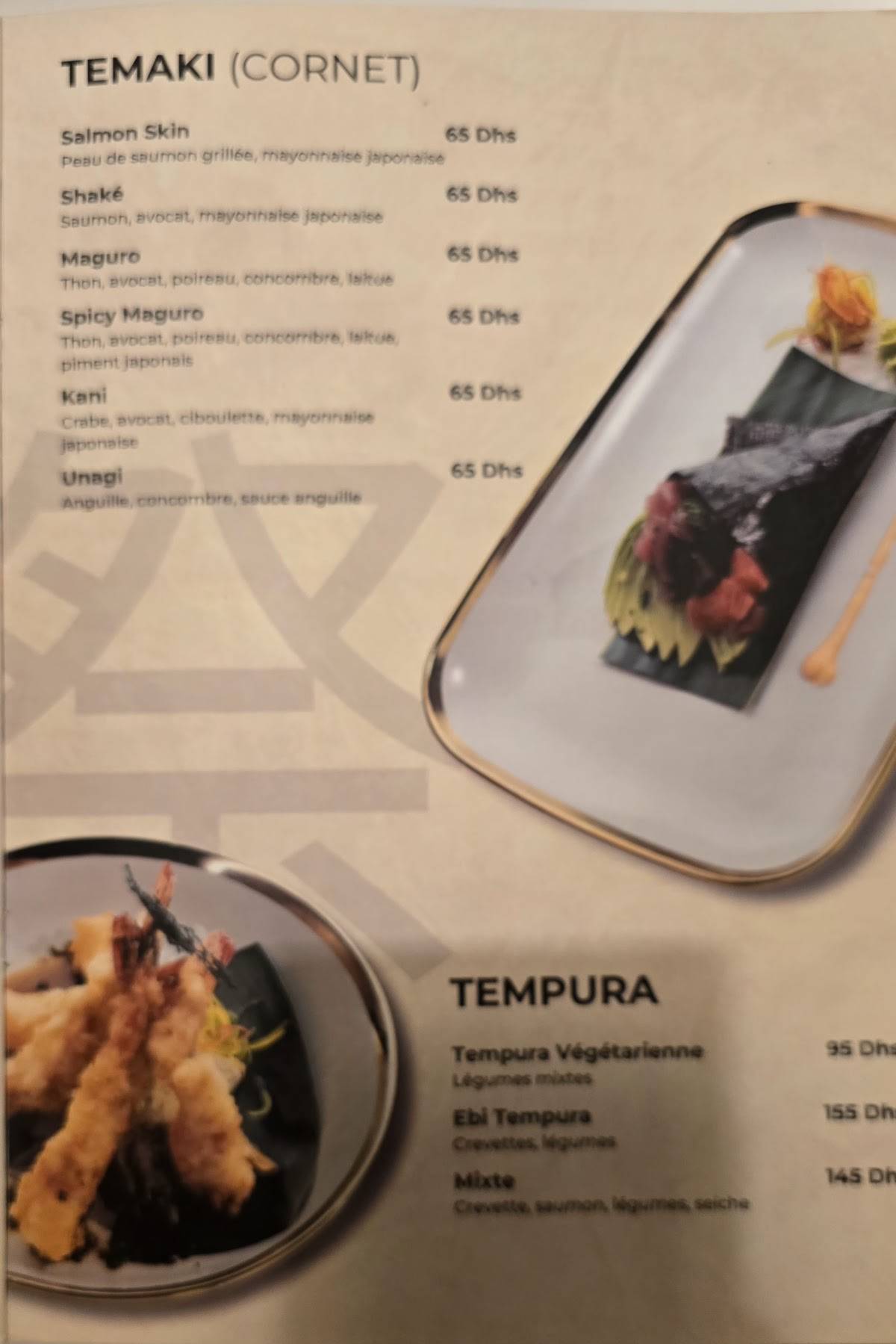 Menu de Matsuri