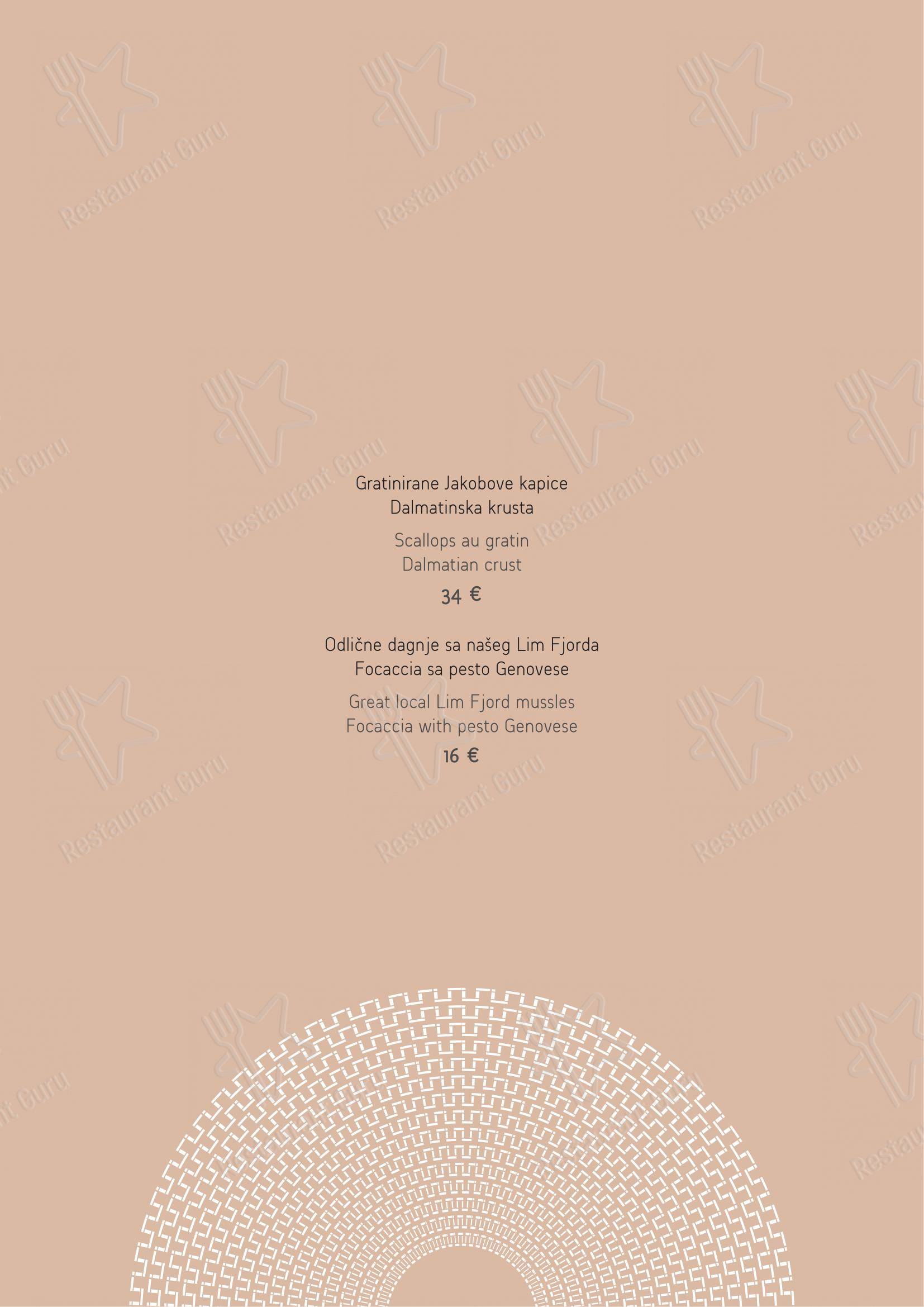 Menu bar per Restaurant Mediterraneo in Rovigno
