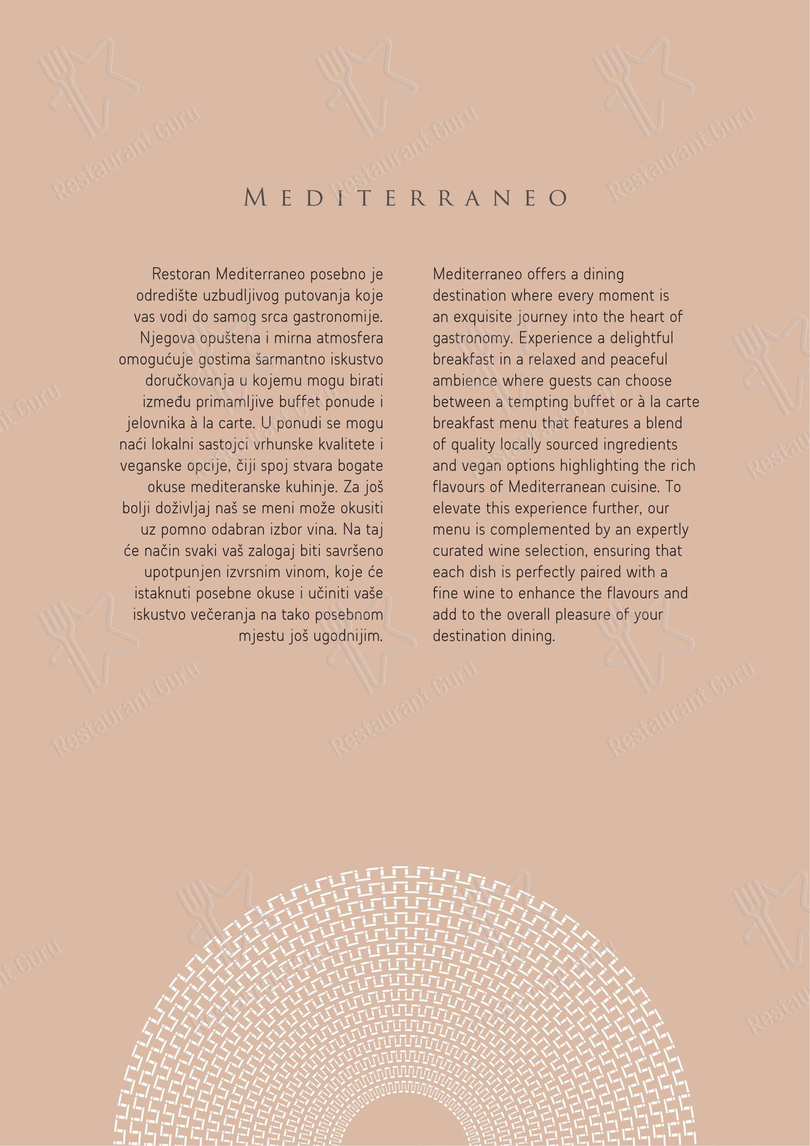 Menu bar per Restaurant Mediterraneo ristorante
