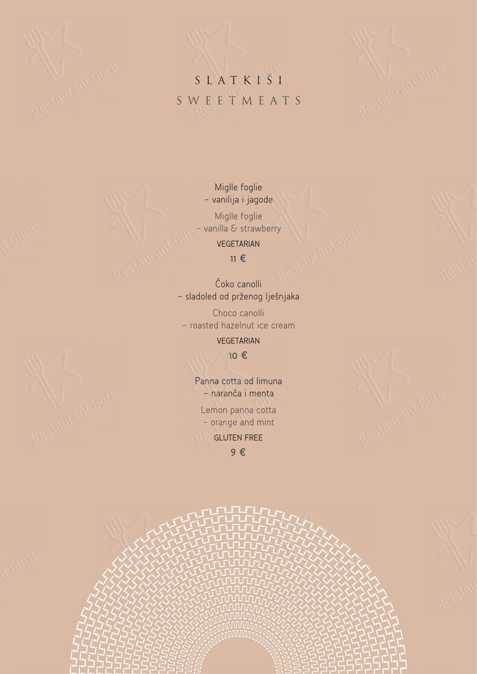 Restaurant Mediterraneo in Rovigno - Menu bar