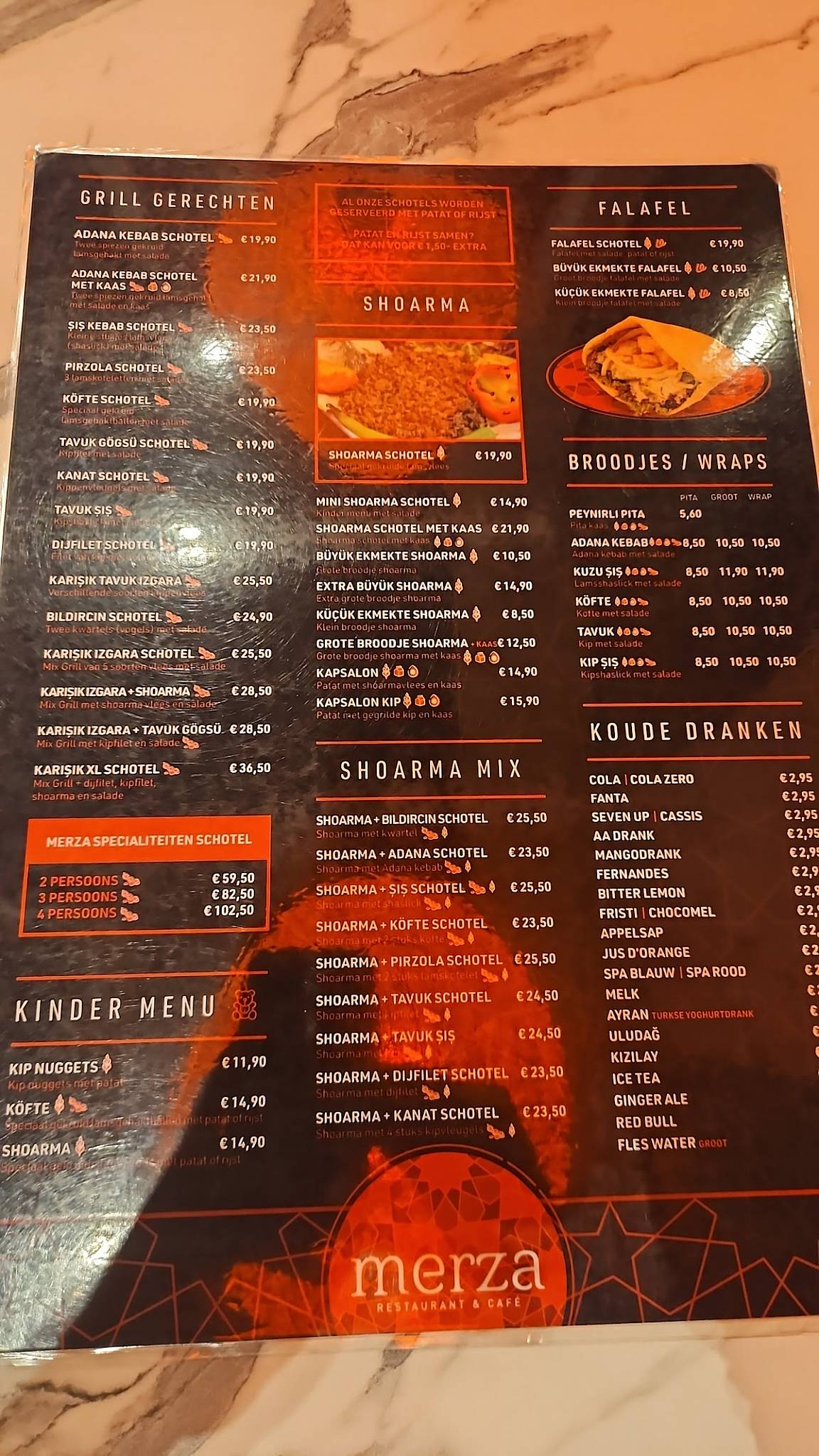 Menu de Restaurant Merza