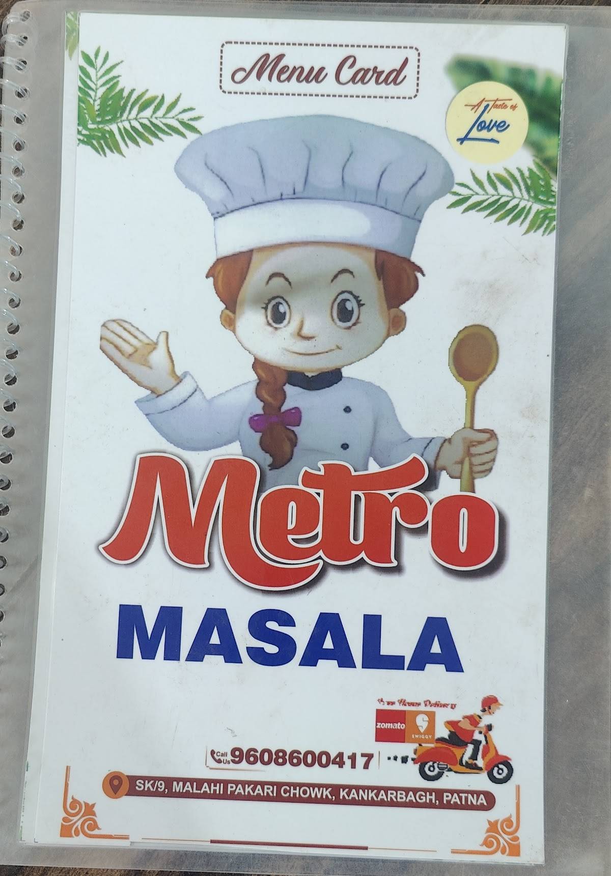 Metro Masala menu