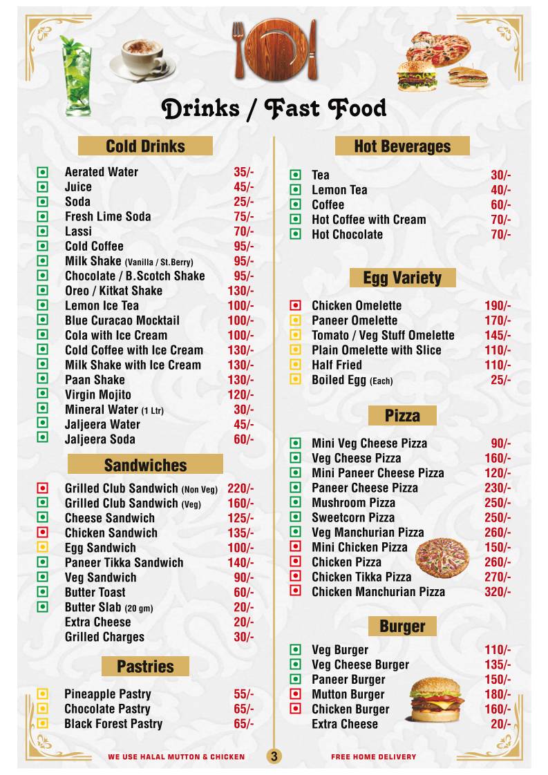 Mezbaan Restaurant menu