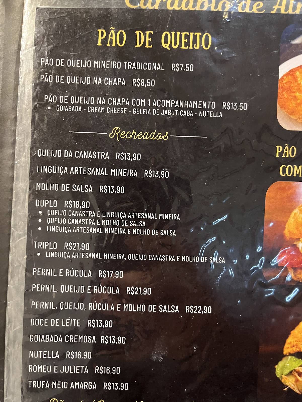 Spaço Mineiro Gourmet cardápio