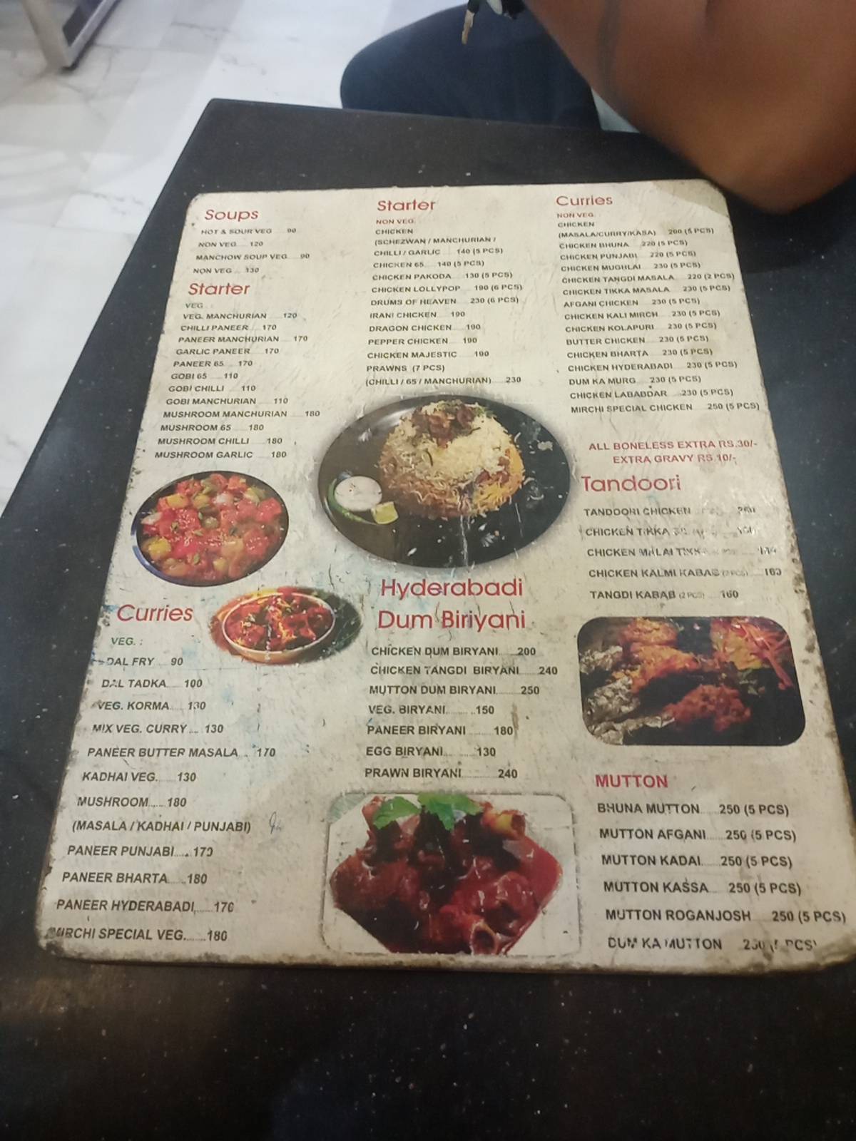 Mirchi menu