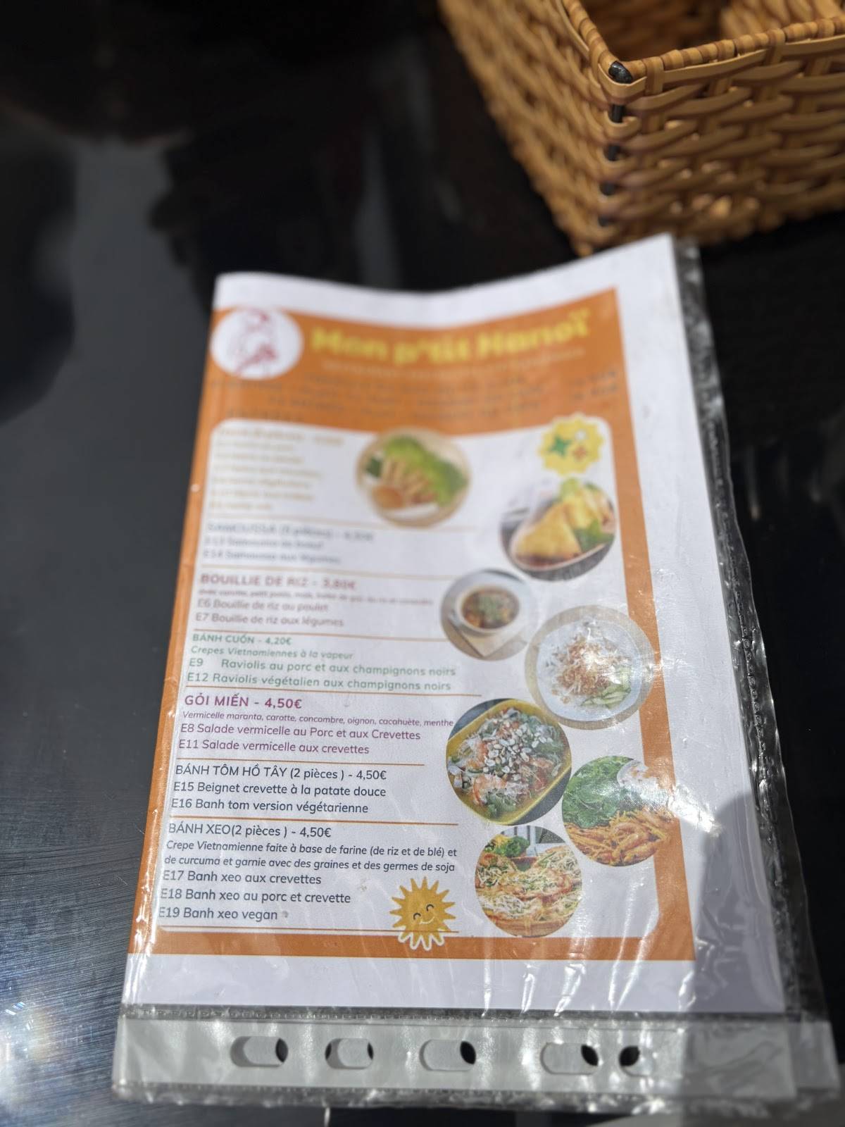 Menu de Mon P'tit Hanoi