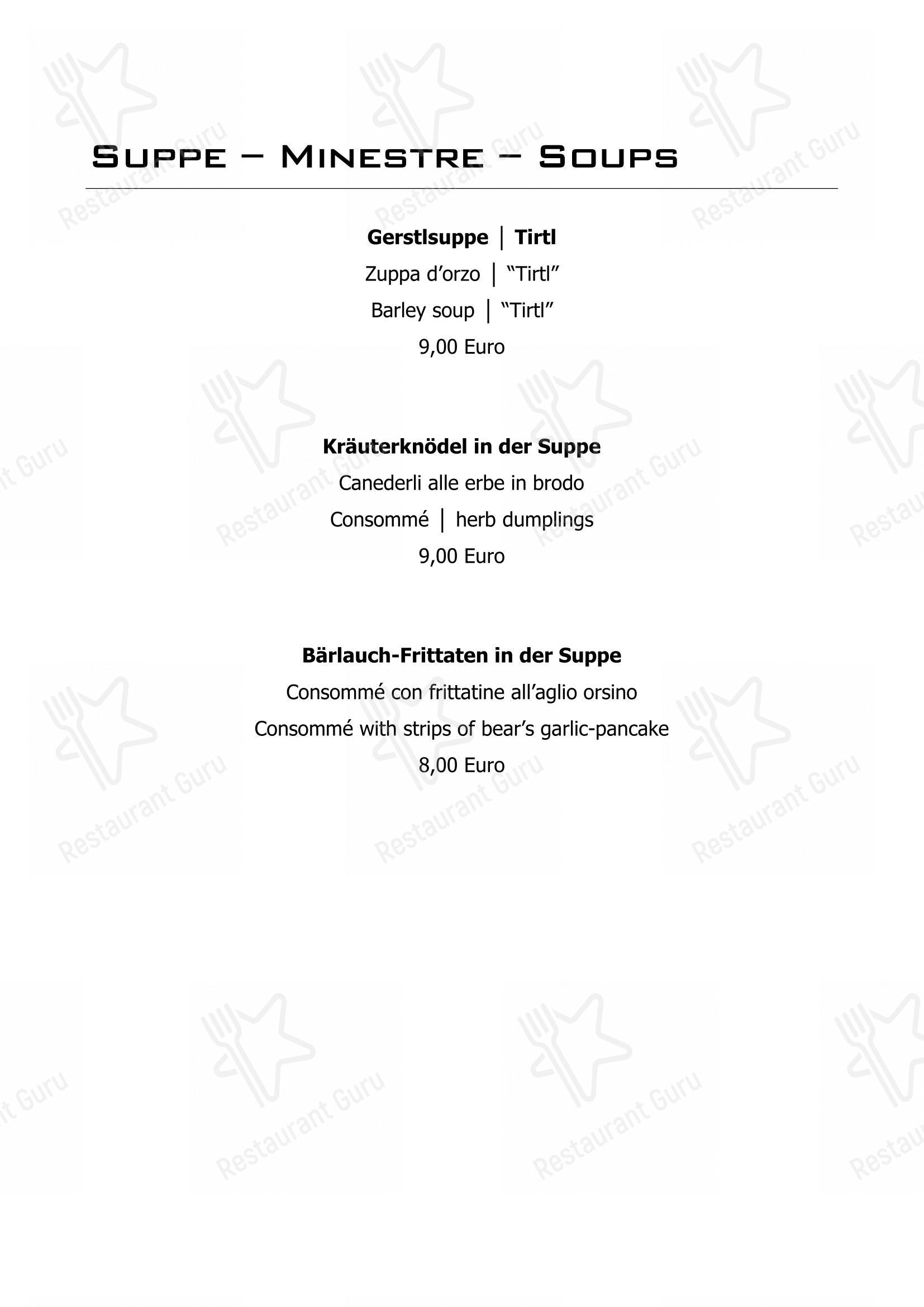 Menu di Restaurant Mondschein - 菜单
