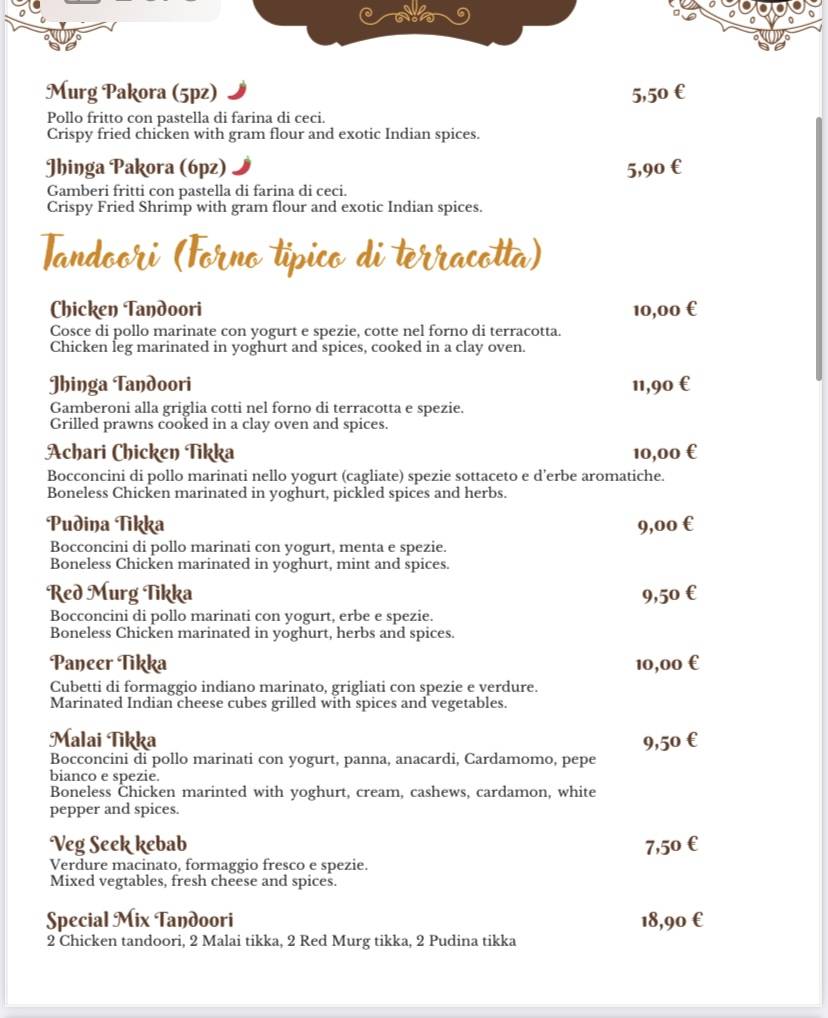 Menu di New India 