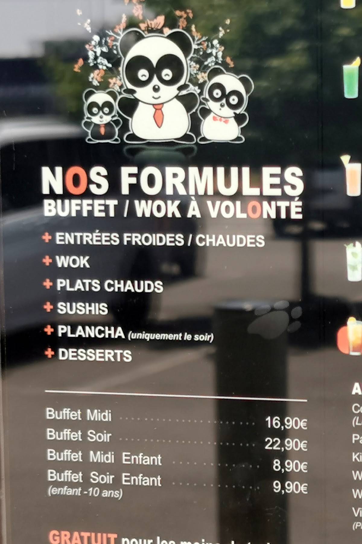 Menu de Restaurant Ô Panda Soyaux