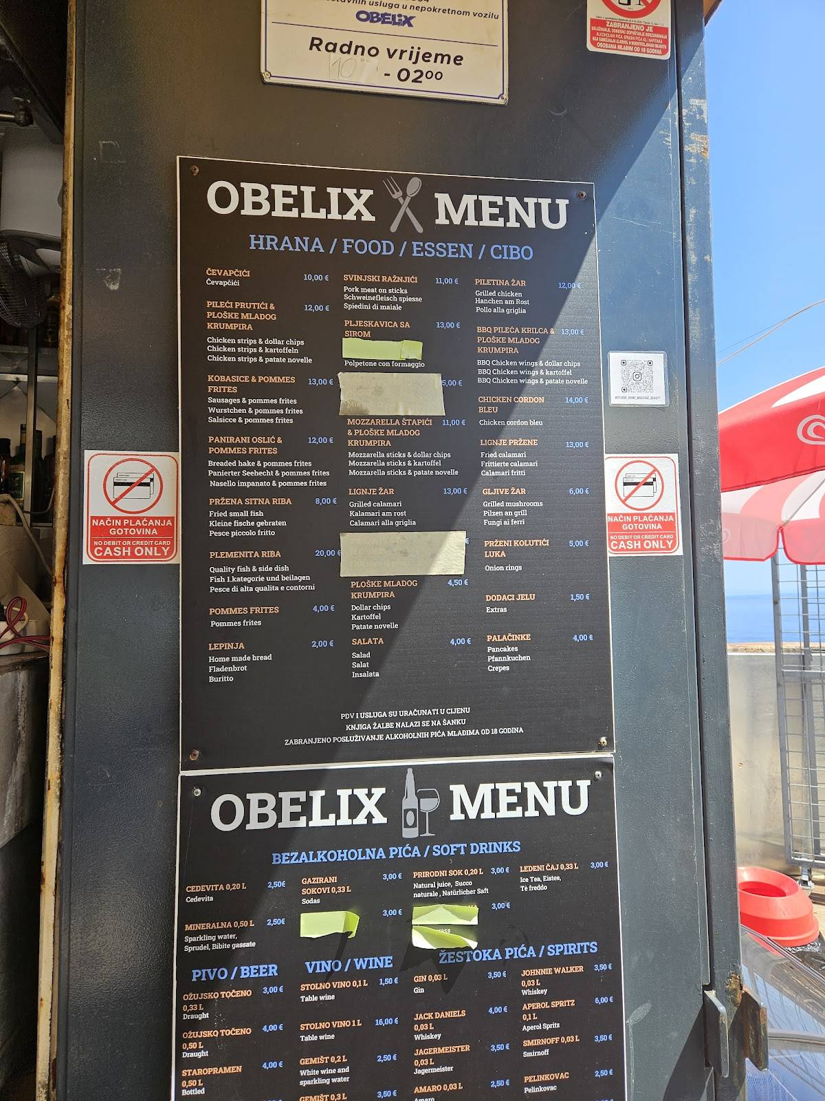 Menu di Obelix d.o.o. 