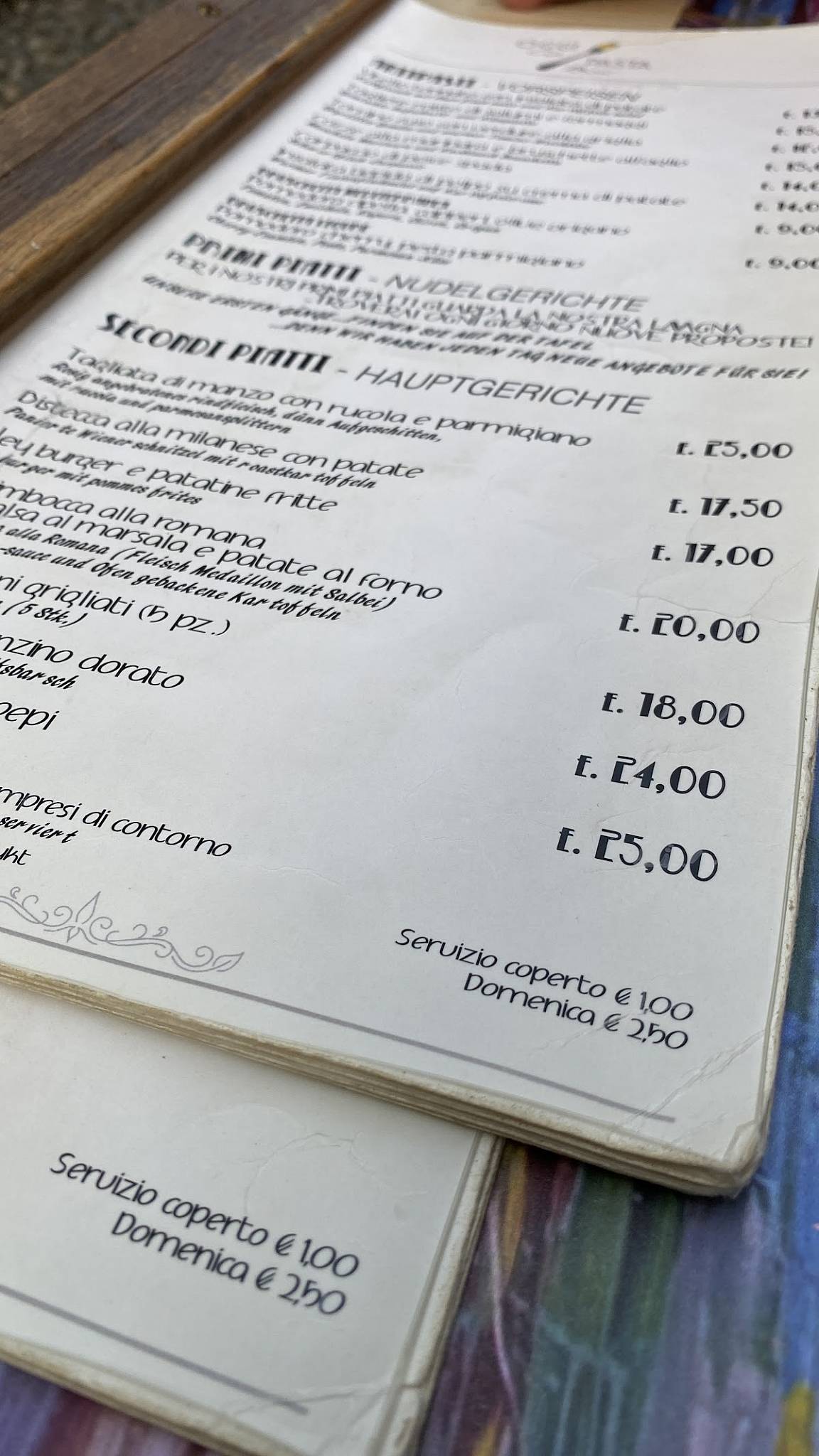 Menu di Oggi Pasta 