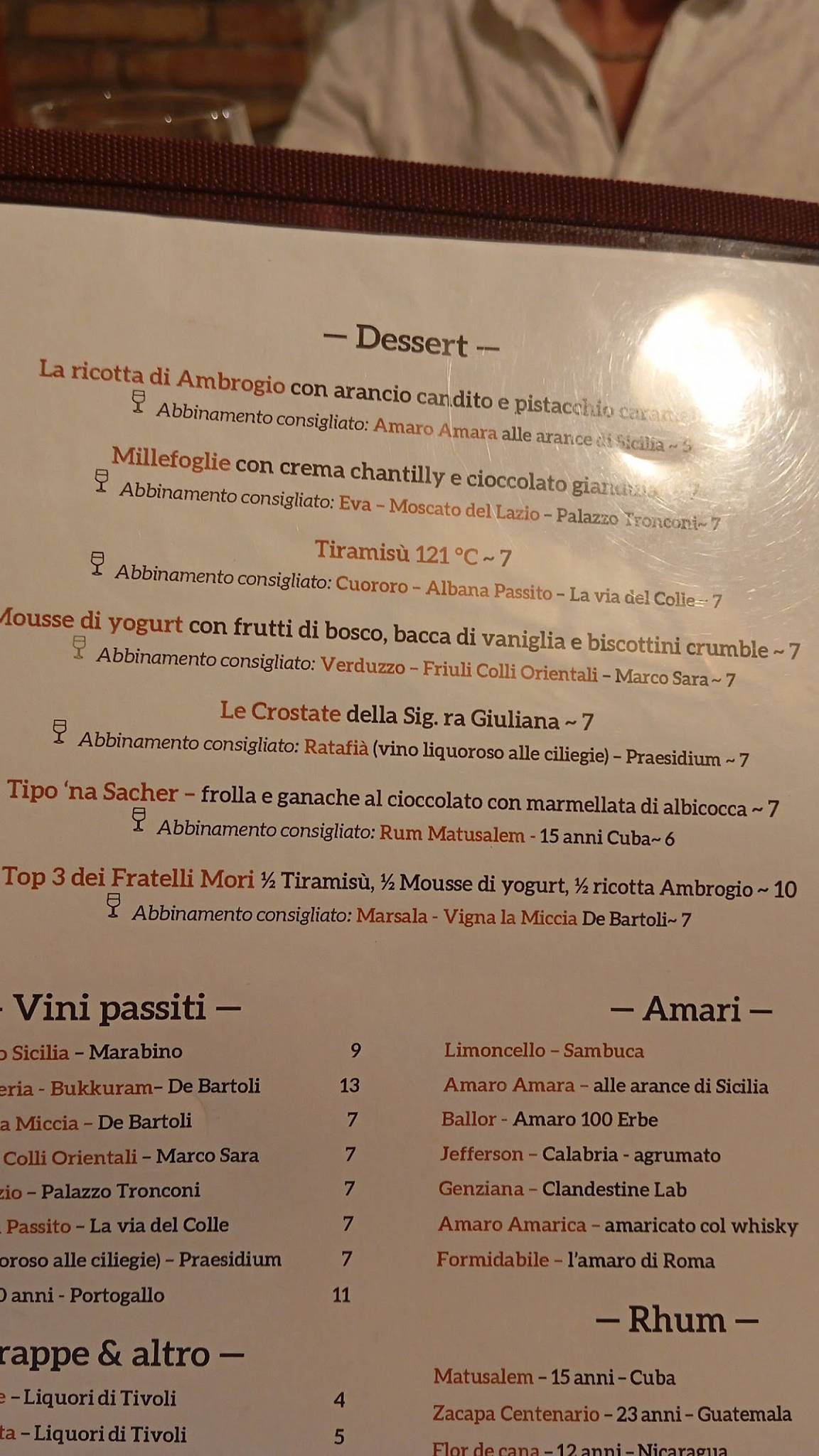 Menu di Osteria Fratelli Mori 