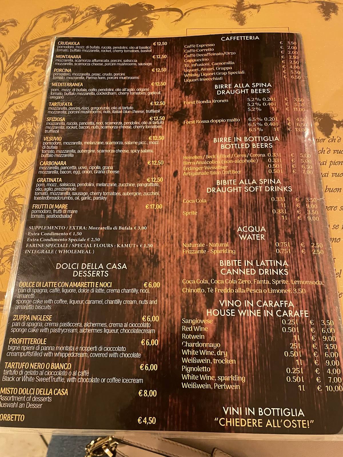 Menu di Osteria Pizzeria 