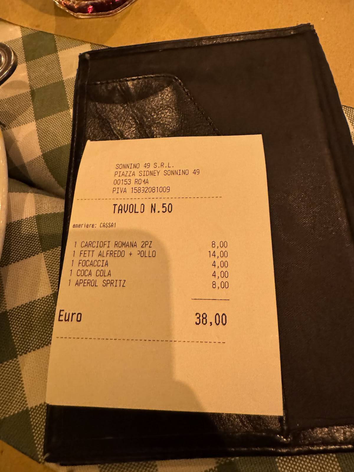 Menu di Osteria Sonnino 