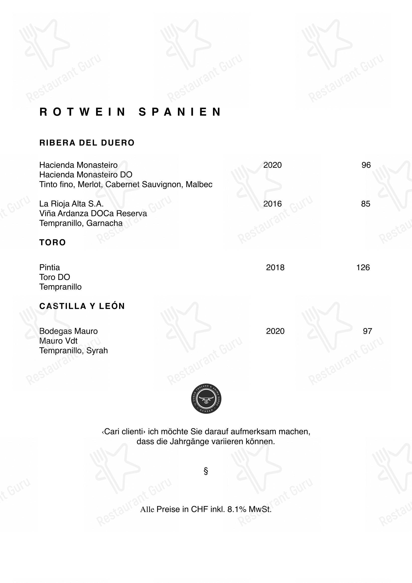 Guarda il menu di Restaurant Oxen