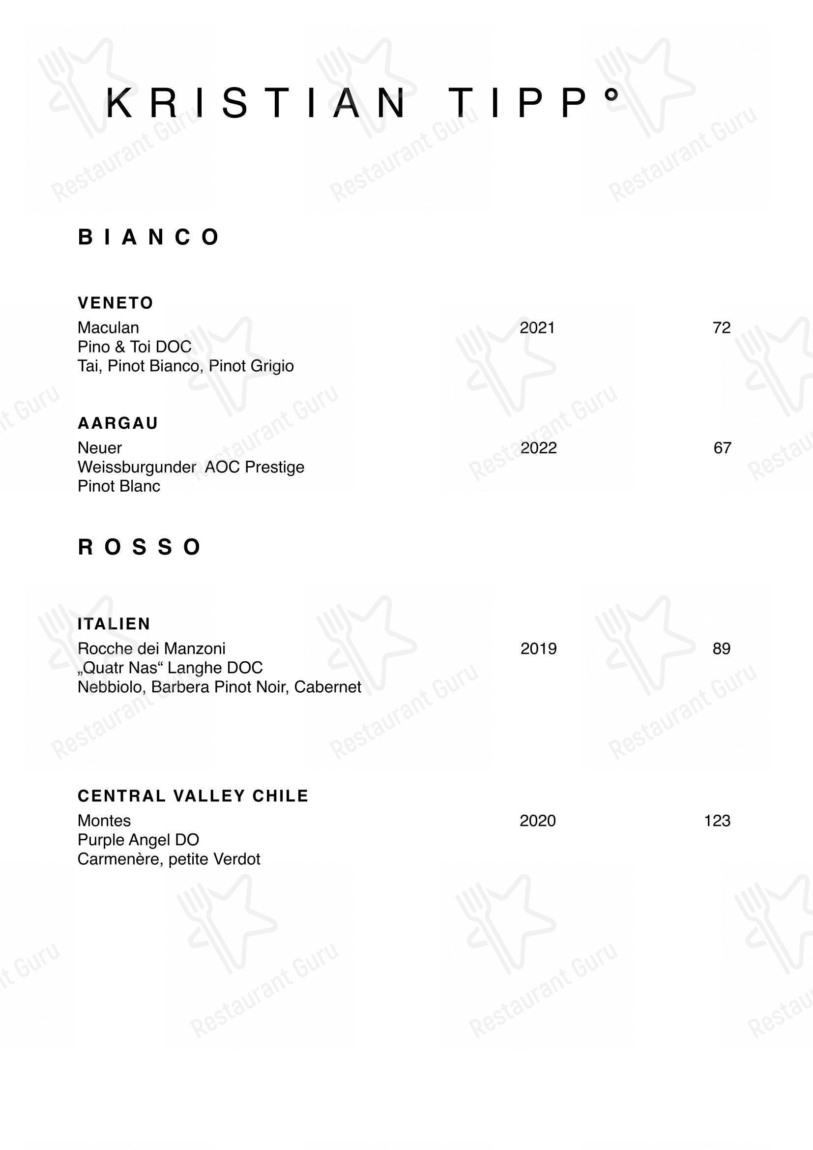 Menu di Restaurant Oxen - 菜单