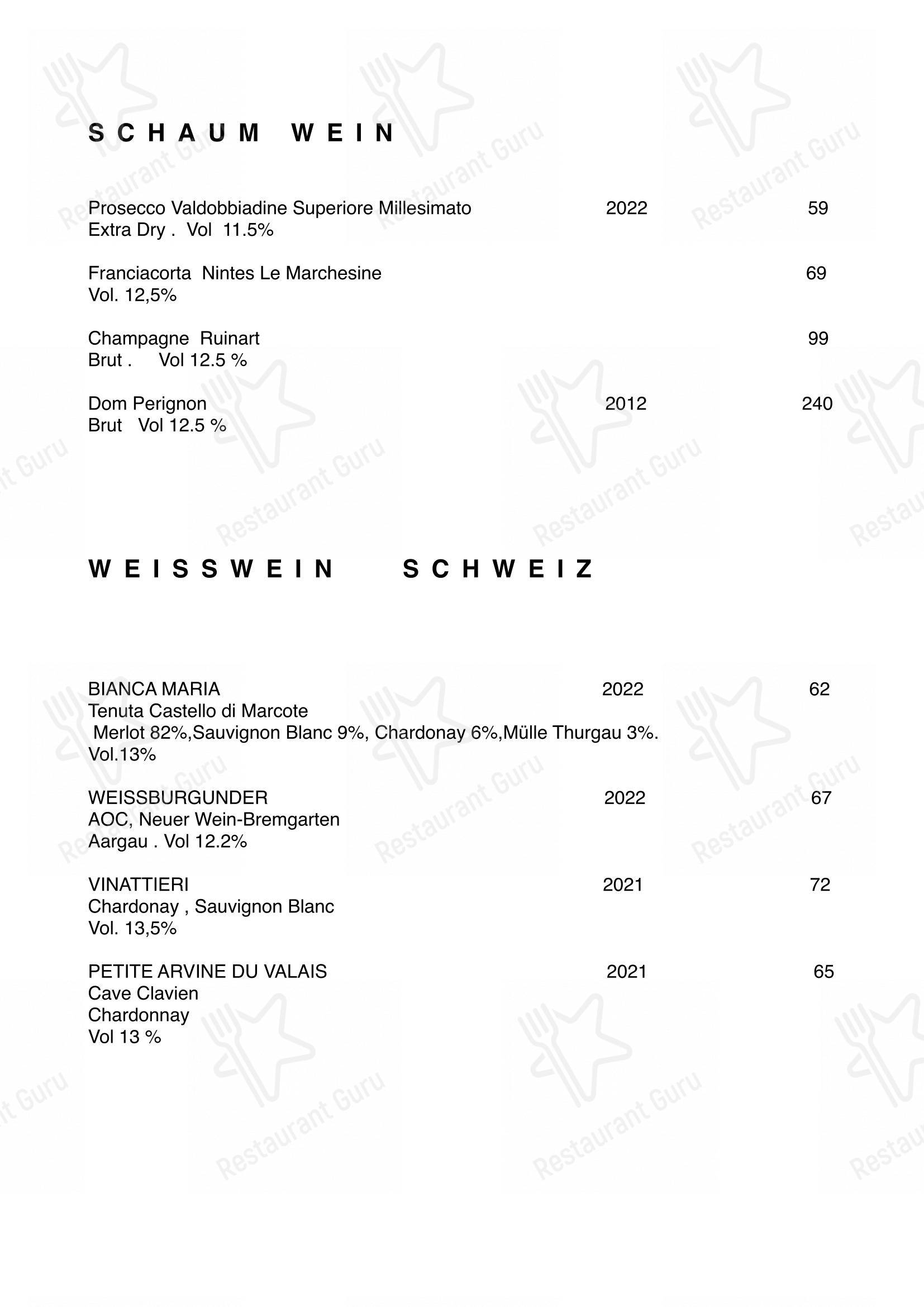 菜单 per Restaurant Oxen in Wetzikon