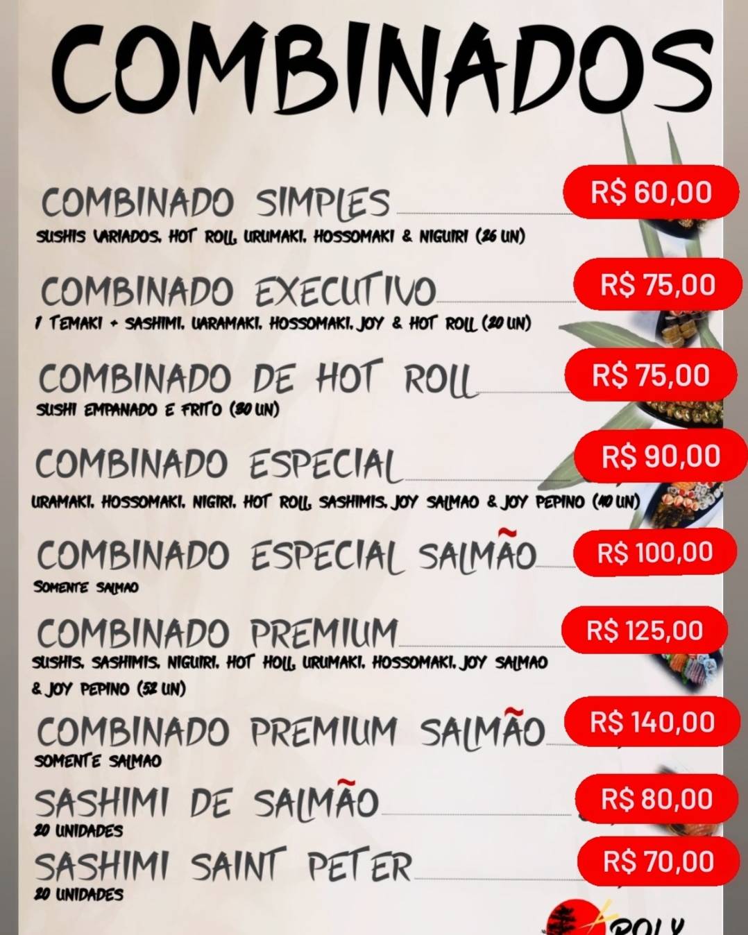 POLY SUSHI BAR cardápio