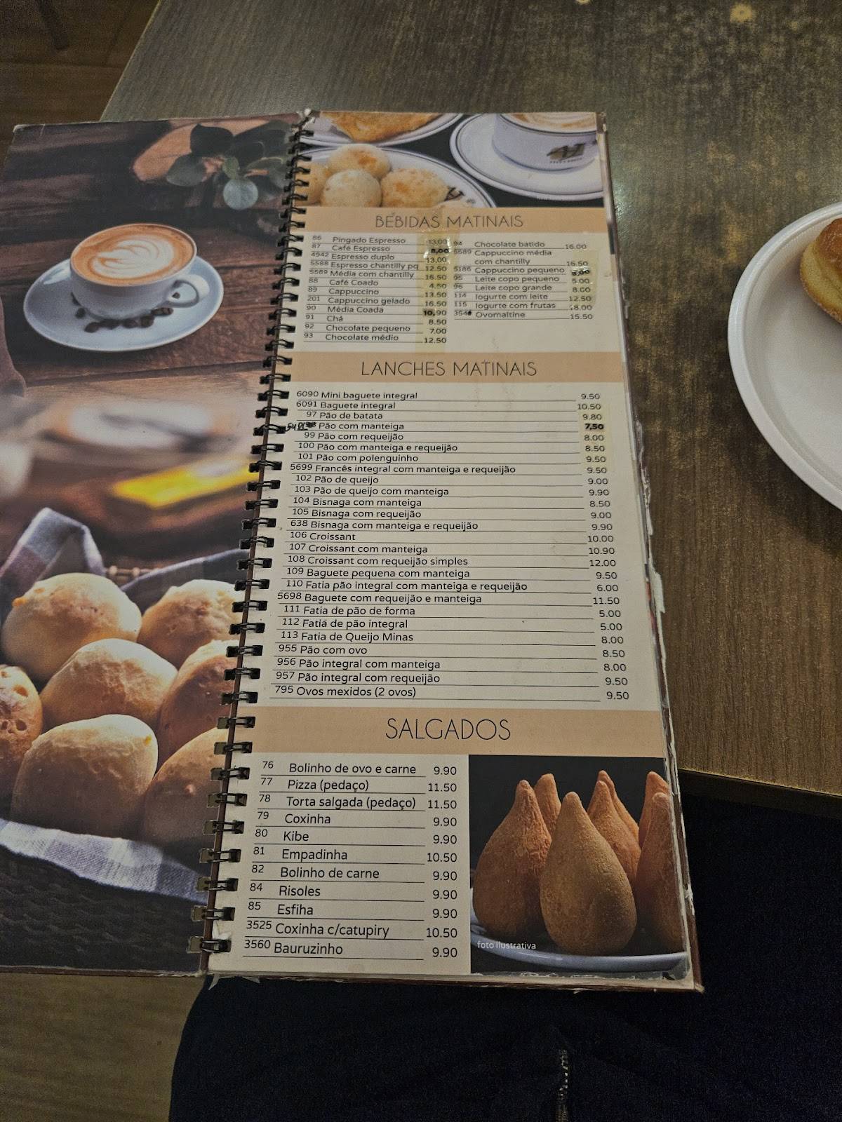 Padaria AJ cardápio