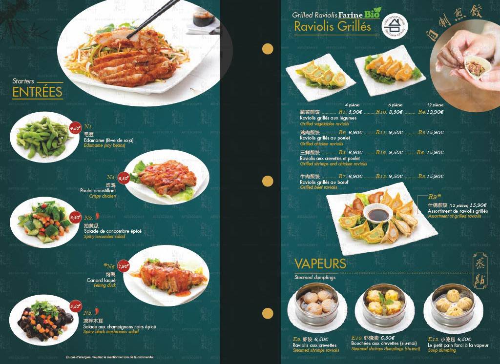 Menu de Restaurant Panda Calais