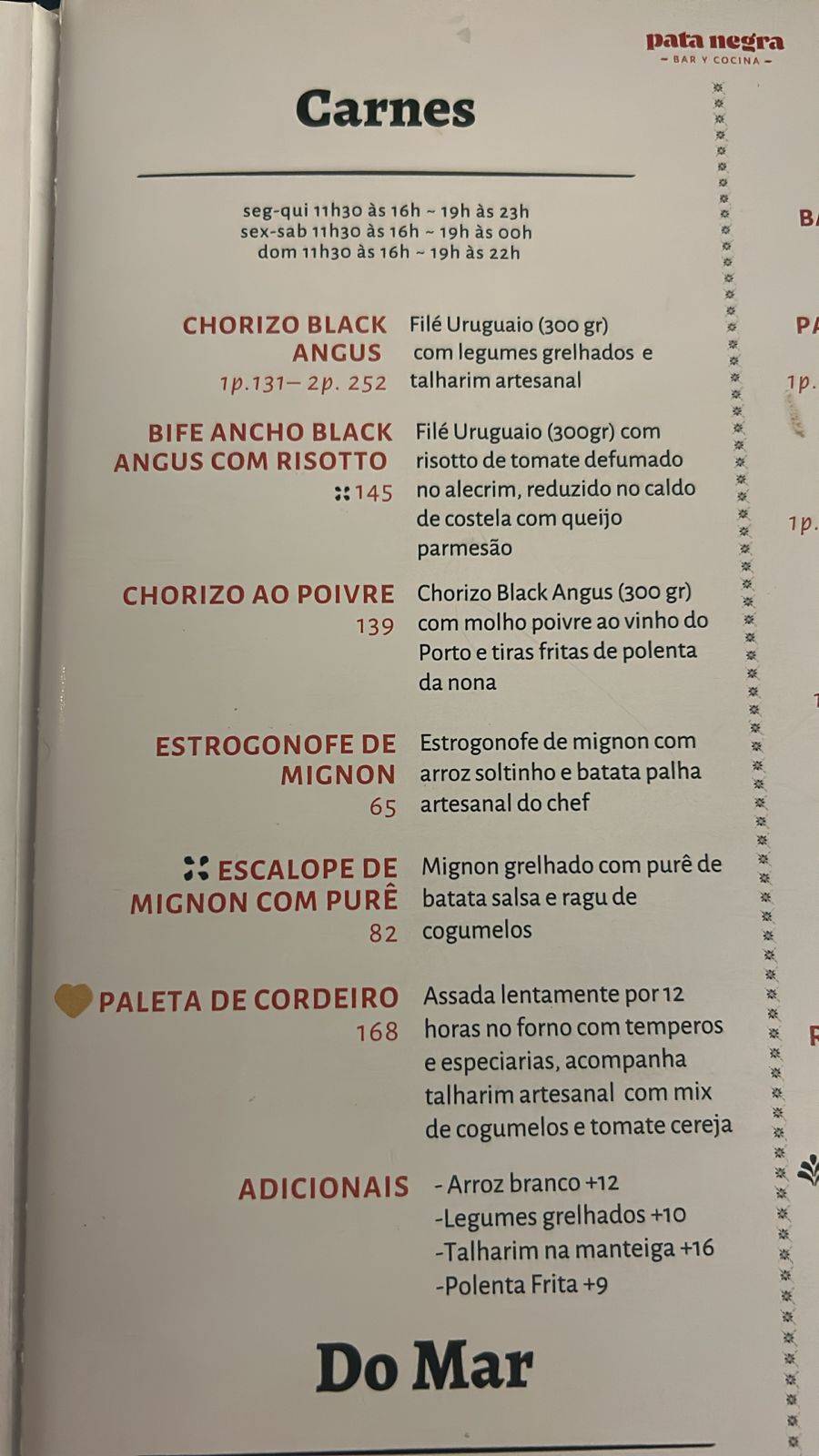 Pata Negra Bar y Cocina cardápio
