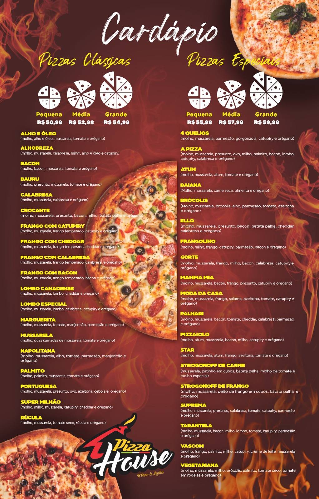 Pizza House cardápio