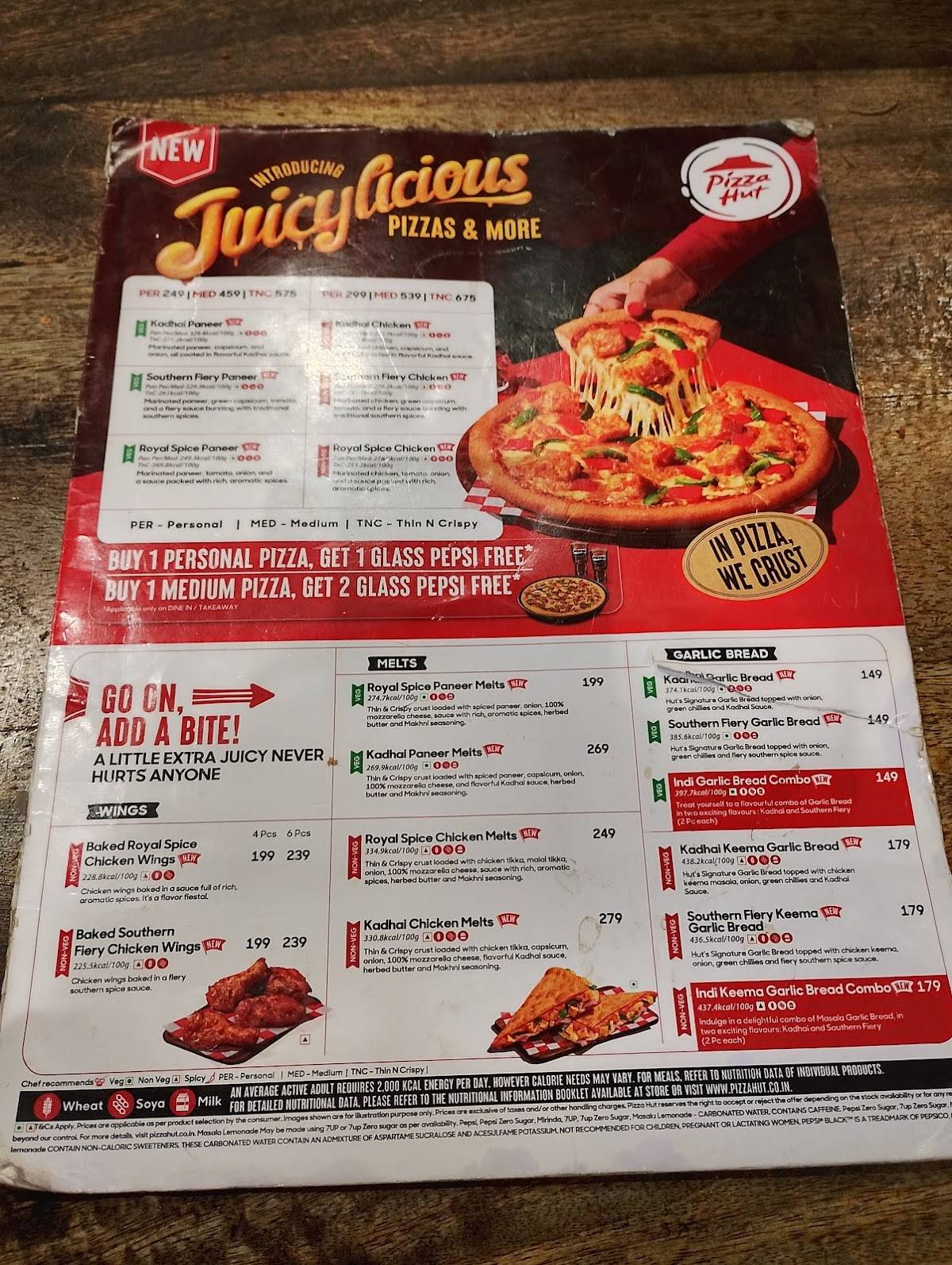 Pizza Hut Commercial Road, Ooty menu