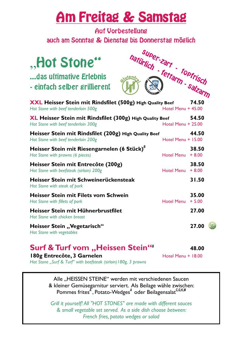 Menu di Restaurant Pizzeria Bar Almrausch 