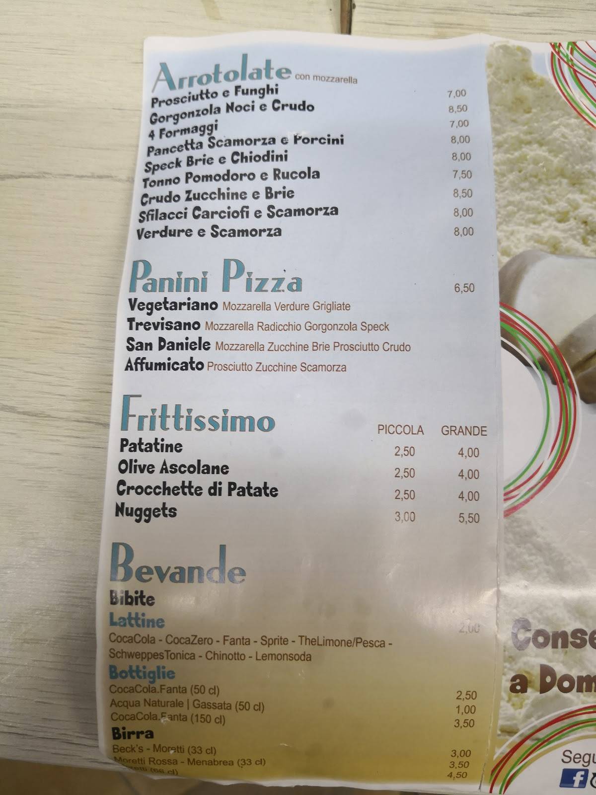 Menu di Pizzeria Geko 