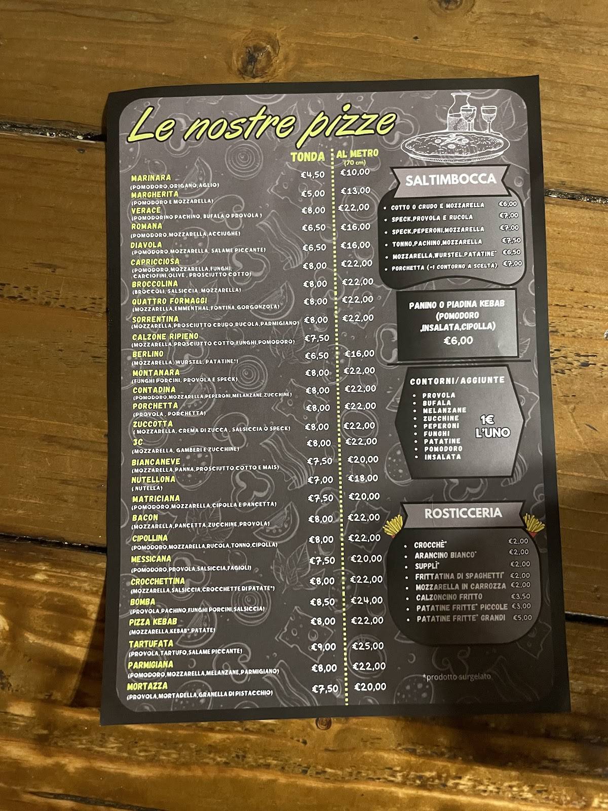 Menu di Pizzeria Le 3C Formia Gianola-Santo Janni (anche senza glutine) 