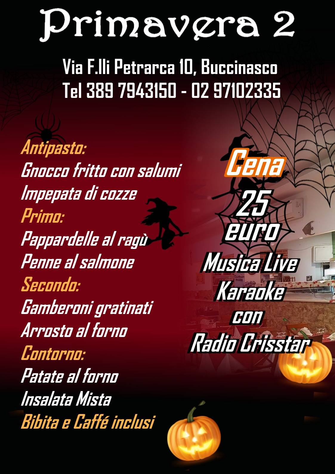 Menu di PRIMAVERA 2 DI ROMANO 