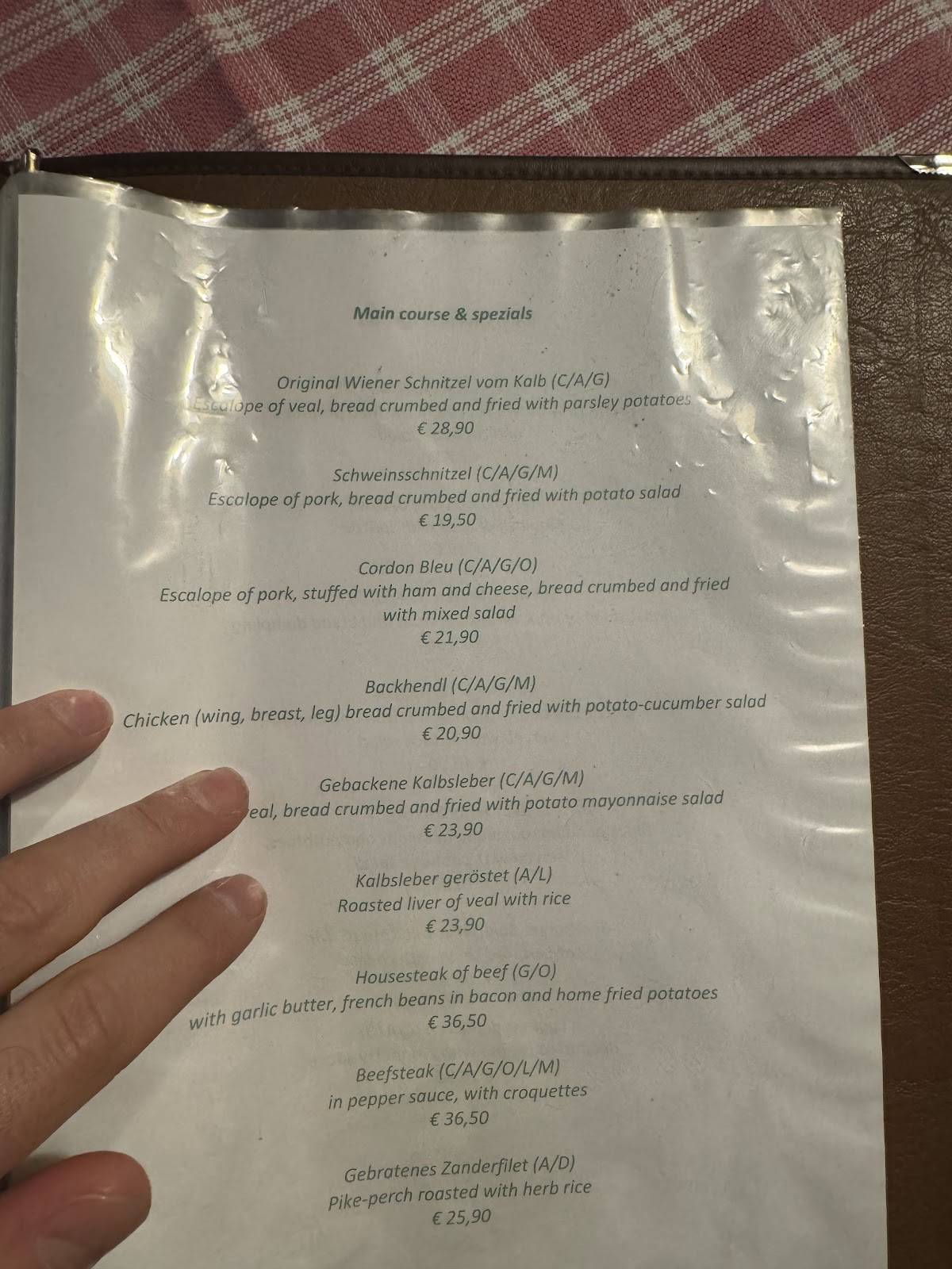 Menu de Puerstner